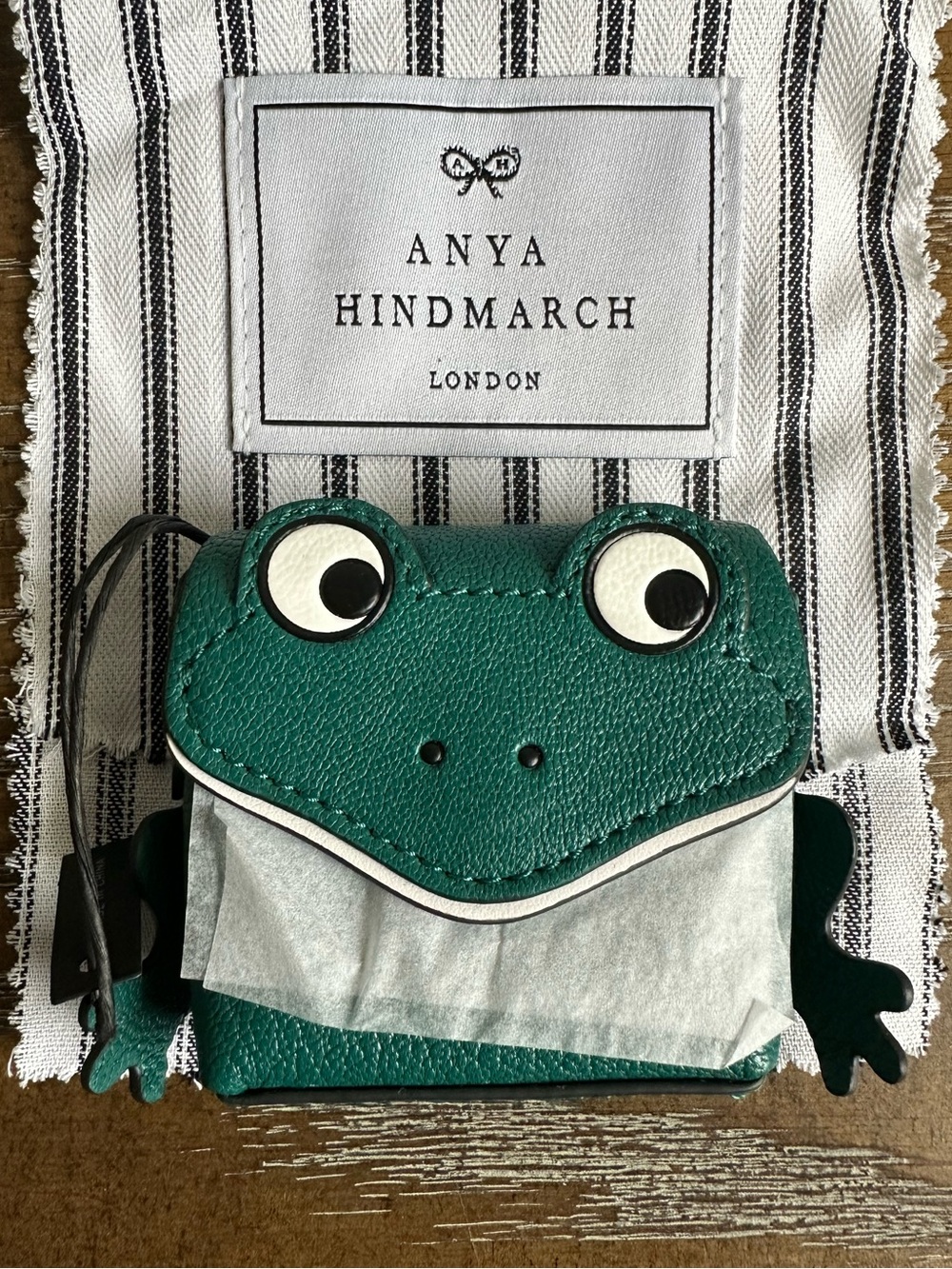 Anya Hindmarch ear phones pouch frog